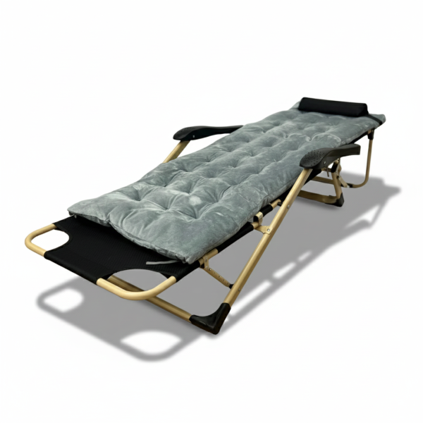 Розкладне крісло ліжко з оксамитовим матрацом LEOBRO Grey (LB-FCB-G5-GRY) - фото №2