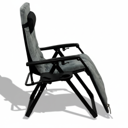 Розкладне крісло шезлонг LEOBRO Zero Gravity Premium Plus Grey Velvet (LB-ZGC-K3-GRY)