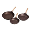 Набір сковорідок із 3 предметів із товстим дном з алюмінію MGC кавовий HP-4-410CO - фото №3