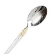 Набір чайних ложок 6 штук ложки для чаю з нержавіючої сталі 15 см Срібло з золотом HP-20-39 - фото №3