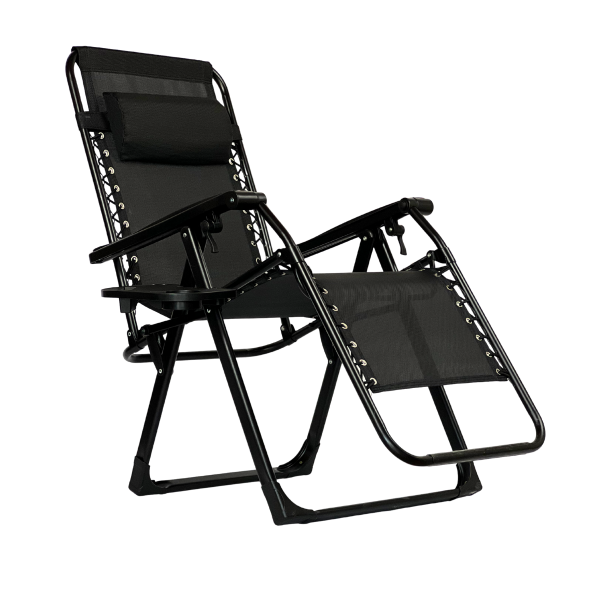 Розкладне крісло шезлонг LEOBRO Zero Gravity Premium Black (LB-ZGC-G2-BLK) - фото №2