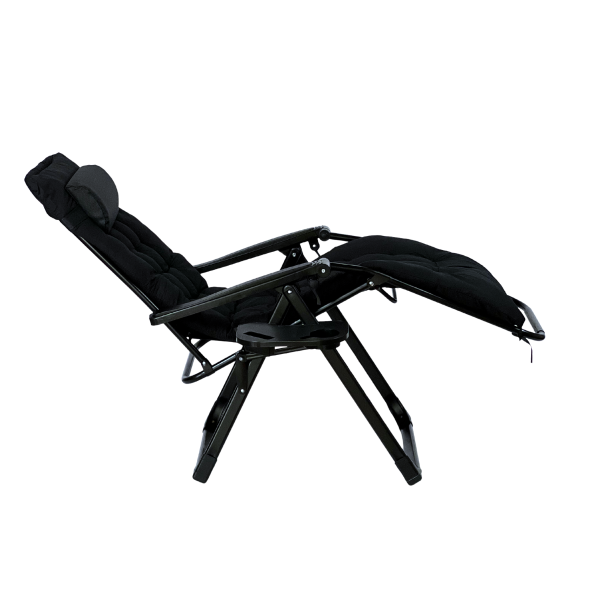 Розкладне крісло шезлонг LEOBRO Zero Gravity Premium Plus Black (LB-ZGC-K2-BLK) - фото №3