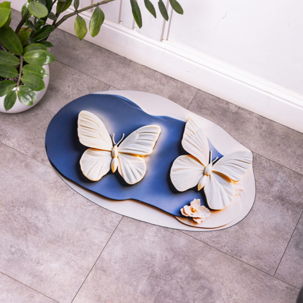 Килимок для ванної кімнати з 3D-ефектом Hover Bloom 38*58 см діатомітовий Синій HP-42-36 - фото №3