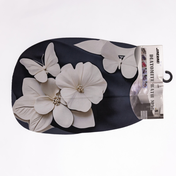 Килимок для ванної кімнати з 3D-ефектом Petal Relief 38*58 см діатомітовий Чорний HP-42-38 - фото №4