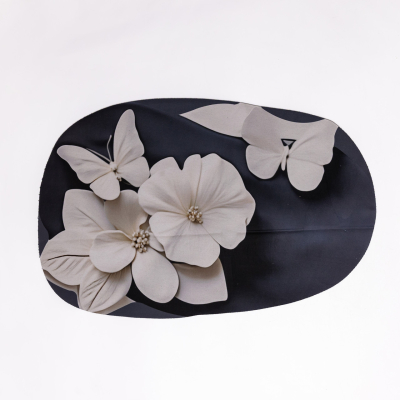 Килимок для ванної кімнати з 3D-ефектом Petal Relief 38*58 см діатомітовий Чорний HP-42-38 - фото