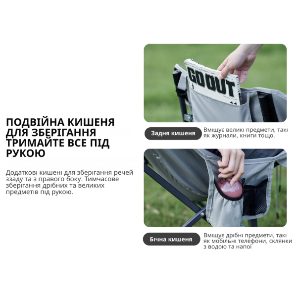 Стілець складаний Naturehike CNK23JU0001, темно-зелений - фото №8