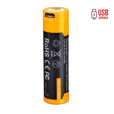 Акумулятор 18650 Fenix (3500 mAh) micro usb зарядка - фото