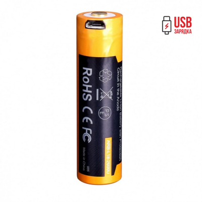 Акумулятор 18650 Fenix (2600 mAh) micro usb зарядка - фото