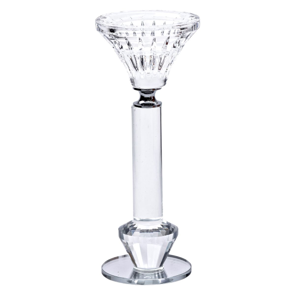 Підсвічник скляний на ніжці  6×17.3 см прозорий декоративний підсвічник на стіл HP-4-10S - фото №2