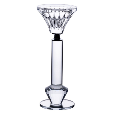 Підсвічник скляний на ніжці  6×17.3 см прозорий декоративний підсвічник на стіл HP-4-10S - фото