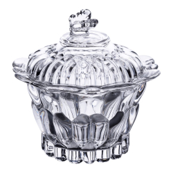 Цукерниця скляна Ø9 см цукерниця з кришкою прозора HP-4-113