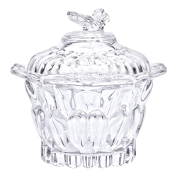 Цукерниця скляна Ø9 см цукерниця кругла з кришкою прозора HP-4-114