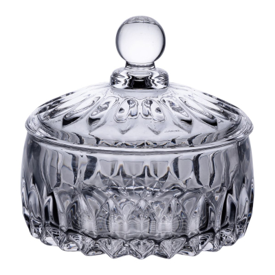 Цукерниця з кришкою кругла скляна прозора HP-4-124 - фото