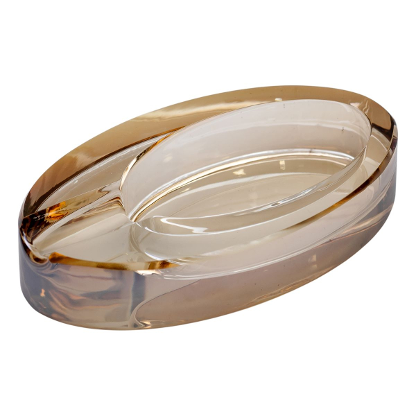 Скляна попільничка для сигарет 13х7.5х2.5 см попільничка декоративна настільна Золотиста HP-4-134 - фото №2