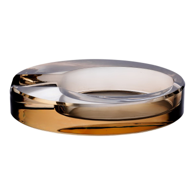 Скляна попільничка для сигарет 13х7.5х2.5 см попільничка декоративна настільна Золотиста HP-4-134 - фото