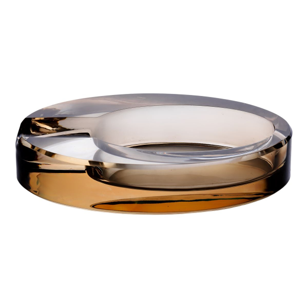 Скляна попільничка для сигарет 13х7.5х2.5 см попільничка декоративна настільна Золотиста HP-4-134 - фото