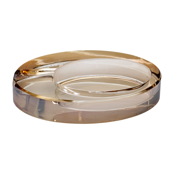 Скляна попільничка для сигарет 13х7.5х2.5 см попільничка декоративна настільна Золотиста HP-4-134 - фото №3