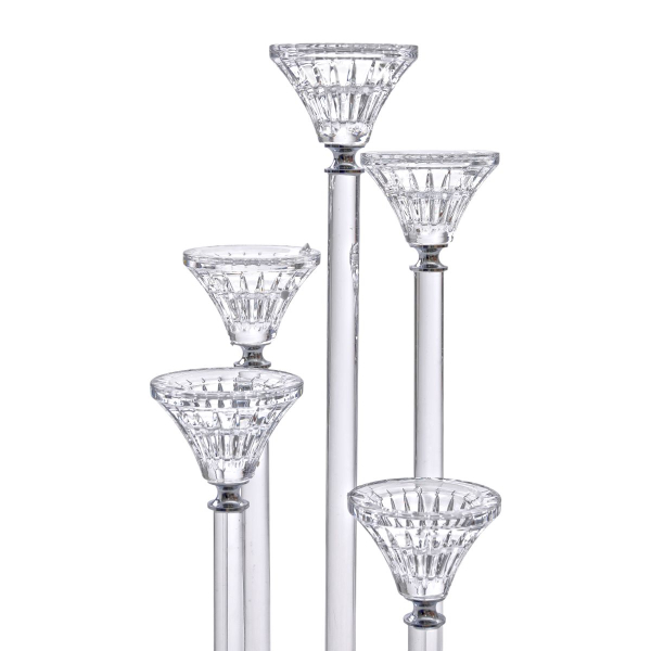 Підсвічник скляний на 5 свічок 16×37.5 см підсвічник декоративний прозорий на ніжці HP-4-18 - фото №3