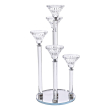 Підсвічник скляний на 5 свічок 16×37.5 см підсвічник декоративний прозорий на ніжці HP-4-18 - фото №5