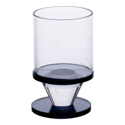 Підсвічник скляний 6×10 см на одну свічку підсвічник келих на ніжці декоративний Сірий HP-4-19S