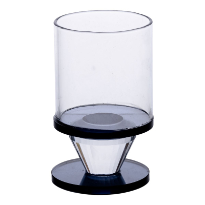 Підсвічник скляний 6×10 см на одну свічку підсвічник келих на ніжці декоративний Сірий HP-4-19S - фото