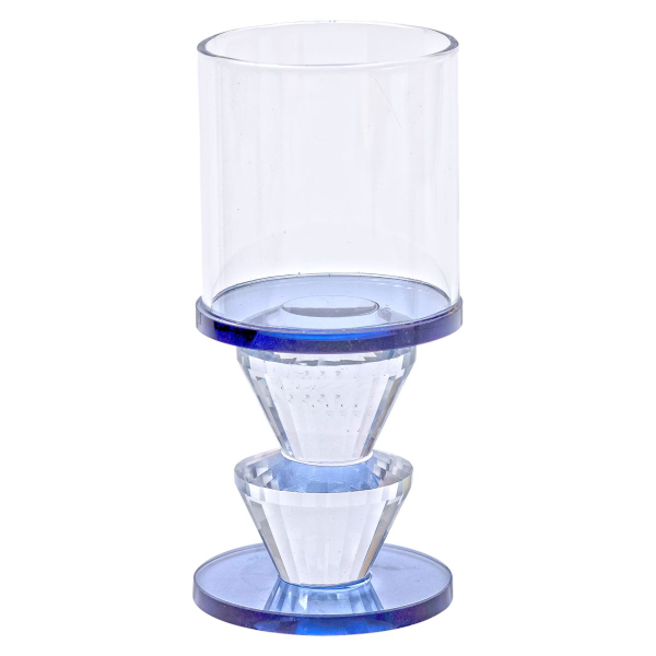 Підсвічник скляний 6×13 см на одну свічку підсвічник келих на ніжці декоративний Сірий HP-4-20M - фото №2