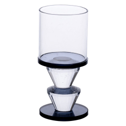 Підсвічник скляний 6×13 см на одну свічку підсвічник келих на ніжці декоративний Сірий HP-4-20M