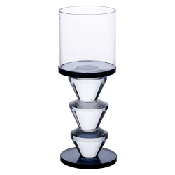 Підсвічник скляний 6×15.7 см на одну свічку підсвічник келих на ніжці декоративний Сірий HP-4-21L