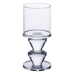 Підсвічник скляний 6×13.3 см на одну свічку підсвічник келих на ніжці декоративний прозорий HP-4-28M