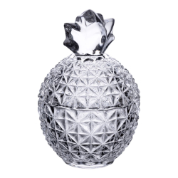 Цукерниця з кришкою Ø9 см ваза цукерниця кругла скляна прозора ананас HP-4-112