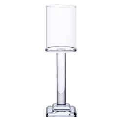 Підсвічник скляний на ніжці 6.5×23 см підсвічник келих декоративний прозорий HP-4-41M