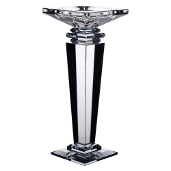 Підсвічник скляний на високій ніжці 9.5×9.5×24 см декоративний прозорий HP-4-54L