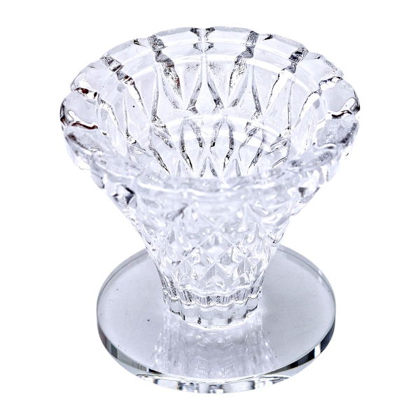 Підсвічник скляний на ніжці 5×5.5 см декоративний прозорий підсвічник на стіл HP-4-59S - фото №2