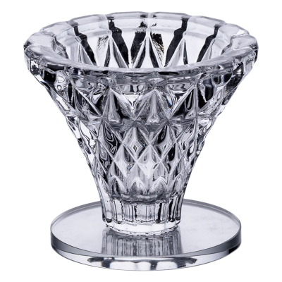 Підсвічник скляний на ніжці 5×5.5 см декоративний прозорий підсвічник на стіл HP-4-59S - фото