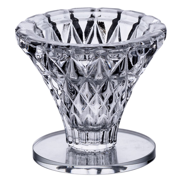 Підсвічник скляний на ніжці 5×5.5 см декоративний прозорий підсвічник на стіл HP-4-59S - фото