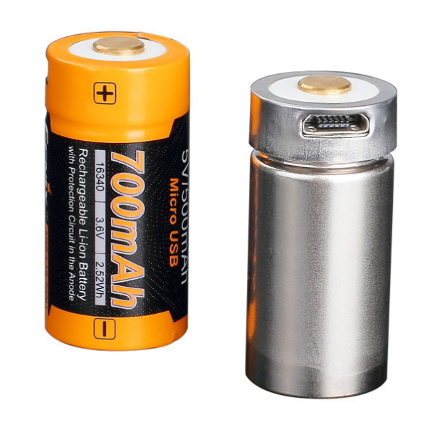 Акумулятор 16340 Fenix 700 UP mAh Li-ion micro usb зарядка - фото №3