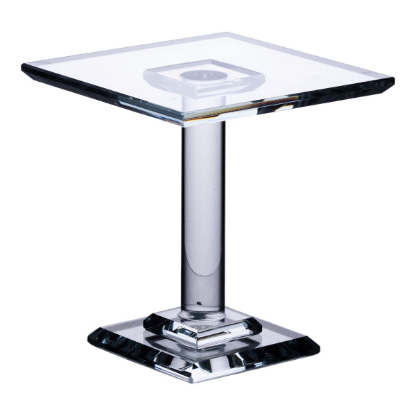 Тортівниця скляна на ніжці 12×12×13 см кругла стійка для торта, капкейків HP-4-70S - фото