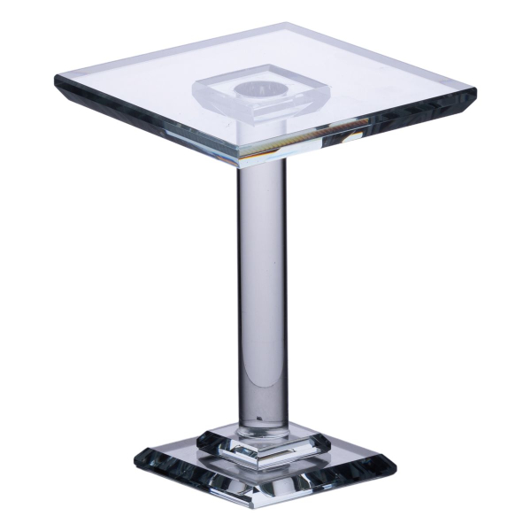 Тортівниця скляна на ніжці 12×12×18 см кругла стійка для торта, капкейків HP-4-71M - фото