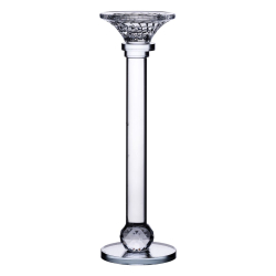 Підсвічник скляний на тонкій ніжці 9×29 см прозорий декоративний підсвічник на стіл HP-4-7S