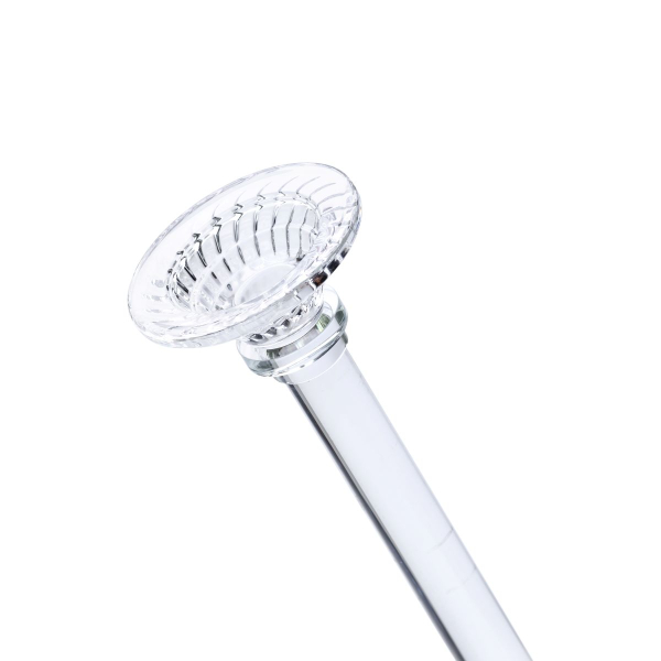 Підсвічник скляний на тонкій ніжці 9×34 см прозорий декоративний підсвічник на стіл HP-4-8M - фото №3