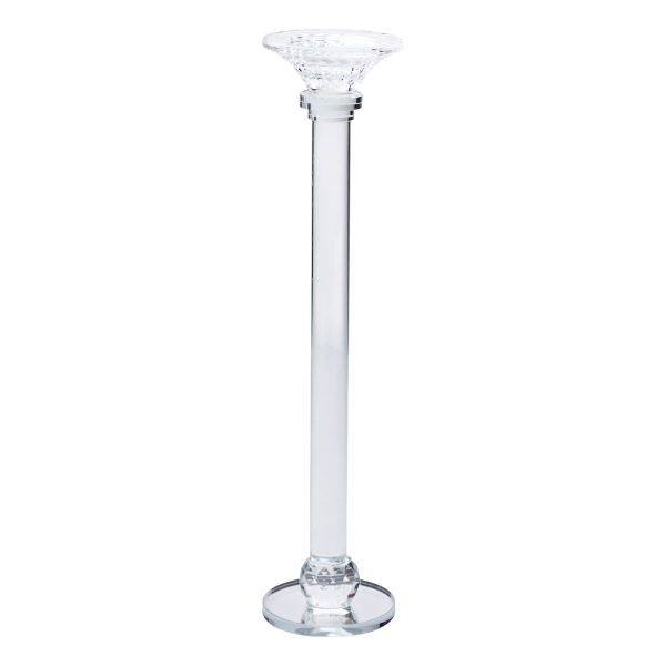 Підсвічник скляний на тонкій ніжці 9×39 см прозорий декоративний підсвічник на стіл HP-4-9L - фото №2