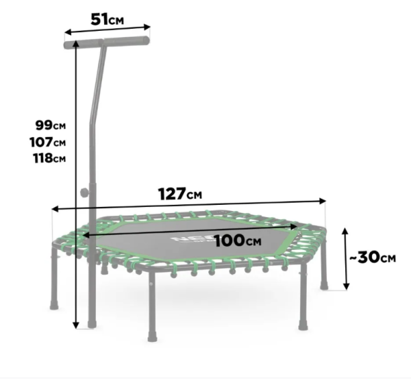 Фітнес батут Neo-Sport 127 см Green-black (1103) - фото №4