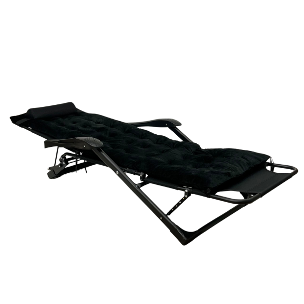 Розкладне крісло ліжко з оксамитовим матрацом LEOBRO Black (LB-FCB-G4-BLK) - фото №3