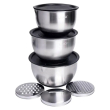 Набір мисок з нержавіючої сталі з кришками і терками салатники з нержавійки 3 штуки 2.5 л/2 л/1.5 л LG-02/3PCS - фото №4