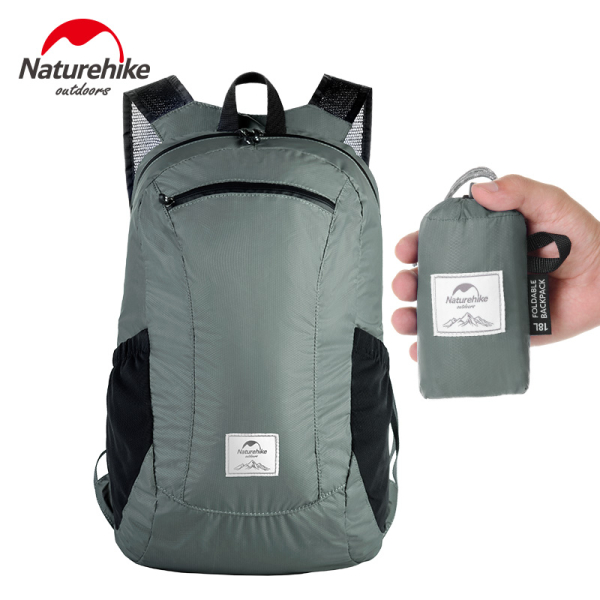 Рюкзак компактний надлегкий Naturehike Ultralight NH17A012-B, 18 л, сірий - фото №9