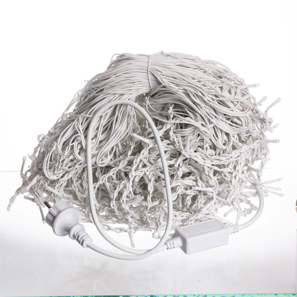 Вулична гірлянда Бахрома 50 м 600 LED білий провід Жовте сяйво 50MWY - фото №6