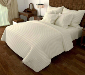 Постільна білизна Молочна Бязь страйп MERISET - Полуторний