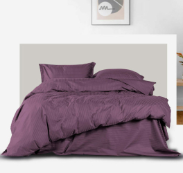 Постільна білизна DARK PLUM Сатин страйп MERISET - Полуторний