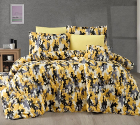 Постільна білизна Камуфляж жовтий Ранфорс MERISET - Полуторний