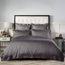 Постільна білизна DARK GREY Elite Сатин страйп MERISET - Полуторний